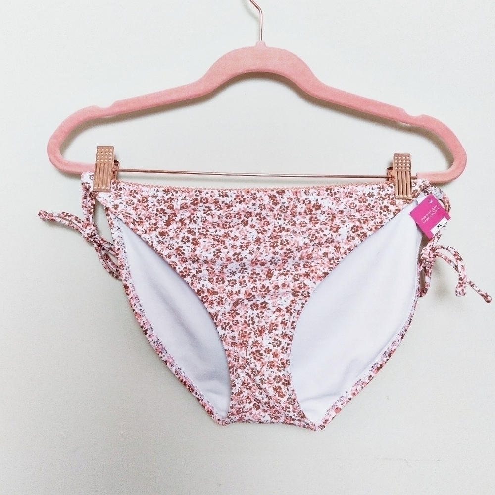 Xhilaration Floral Print Side Tie Bikini Bottom Size XL